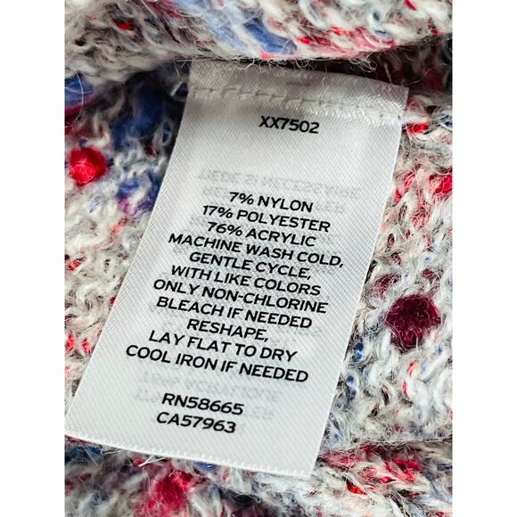 BP SZ M cowl neck gray multi color knit pullover sweater NWT B28 - Picture 6 of 8